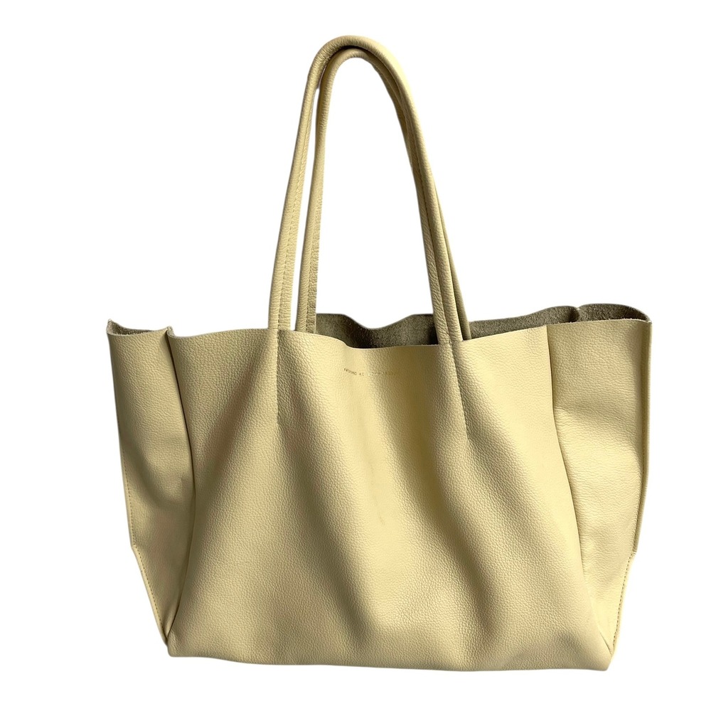 Ampersand as Apostrophe leather Half Tote Bag Buttermilk yellow cream